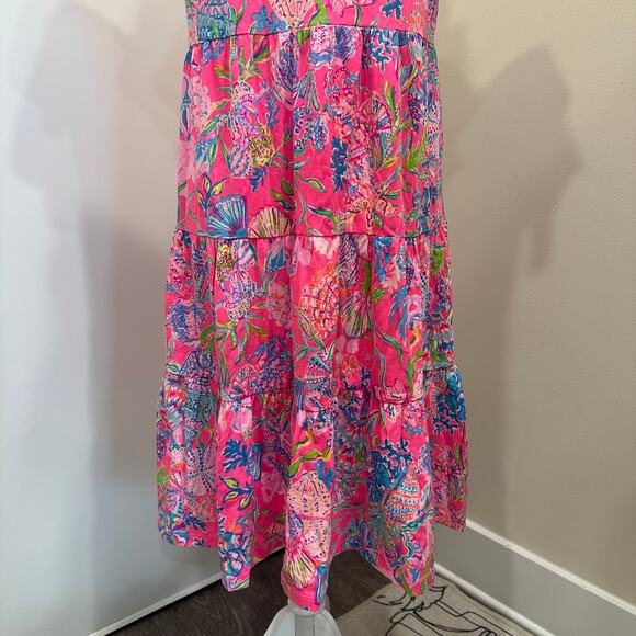 Lilly Pulitzer NWT Kawai Flutter Sleeve Tiered Swing Dress Pink Seashell Preppy - Picture 7 of 9